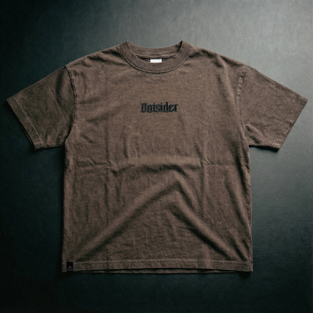 Outsider Vintage-Washed Drop-Shoulder T-Shirt [Embroidered]