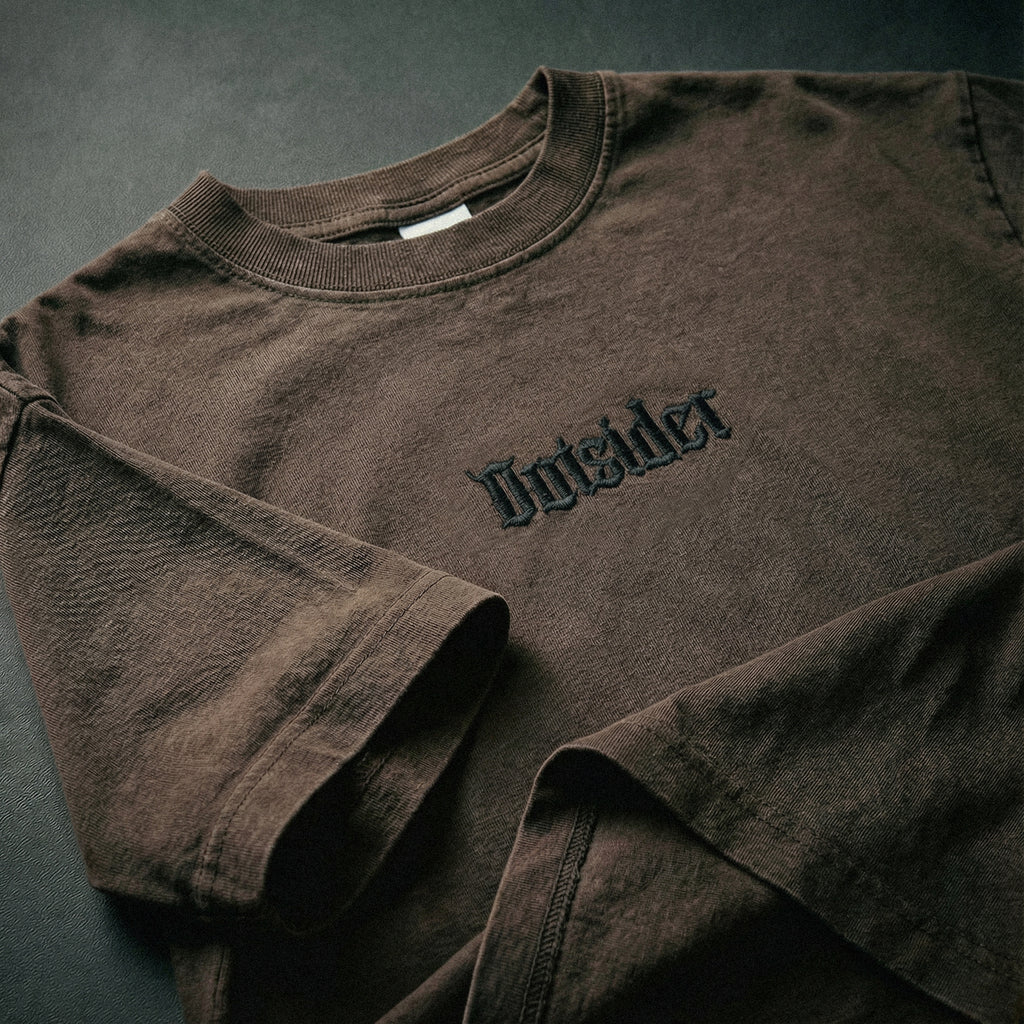 Outsider Vintage-Washed Drop-Shoulder T-Shirt [Embroidered]