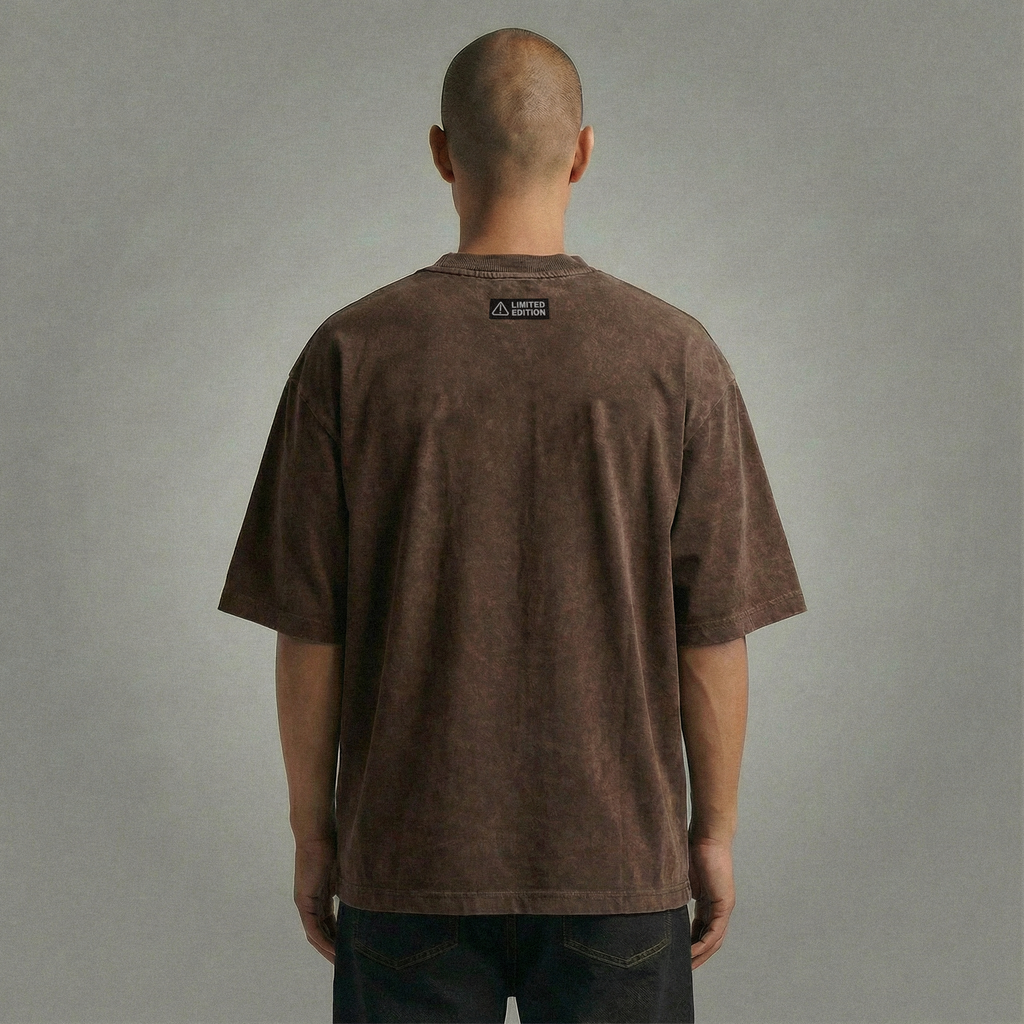 Outsider Vintage-Washed Drop-Shoulder T-Shirt [Embroidered]