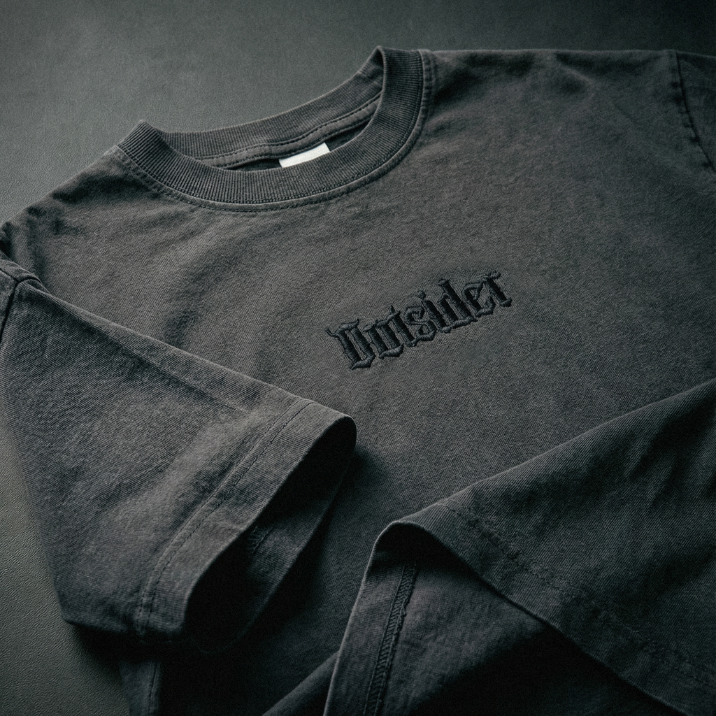 Outsider Vintage-Washed Drop-Shoulder T-Shirt [Embroidered]