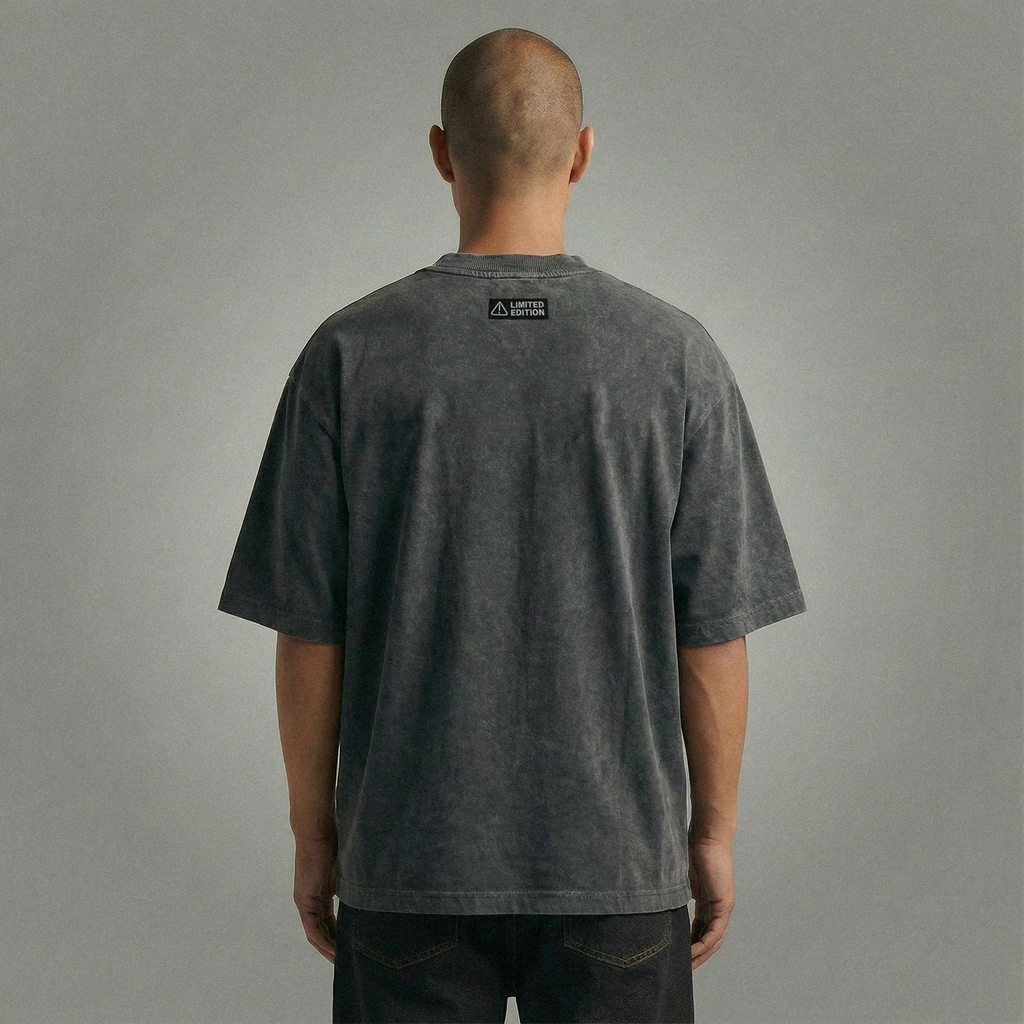 Outsider Vintage-Washed Drop-Shoulder T-Shirt [Embroidered]