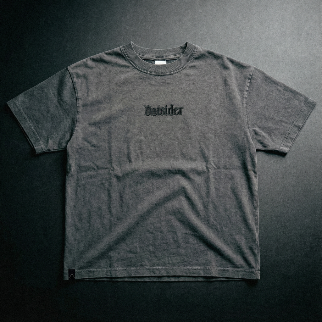 Outsider Vintage-Washed Drop-Shoulder T-Shirt [Embroidered]